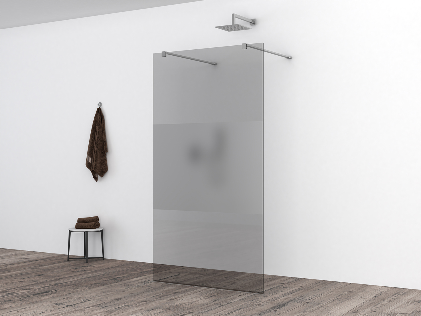 Slim glasplaat 1000 x 2000 x 8 mm nano rookglas met melkglas middenband