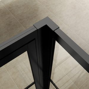 Horizon koppelset inloopdouche met nisdeur mat zwart