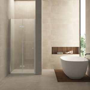 Maki nisdeur vouwbaar links 800 x 2000 x 8 mm nano helder glas/chroom