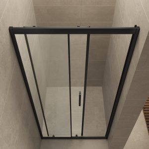 Skyline nis schuifdeur 1000 x 2000 x 8 mm nano helder glas/mat zwart