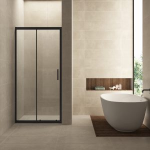 Skyline nis schuifdeur 1100 x 2000 x 8 mm nano helder glas/mat zwart