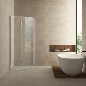 Pento cabine met 1 draaideur 1000 x 1000 x 2000 x 8 mm nano helder glas/chroom