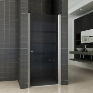 Between nisdeur 900 x 2000 x 8 mm nano rookglas/chroom