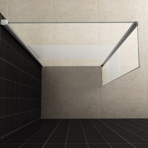 zijwand + hoekprofiel 300x2000 10mm NANO gedeeltelijk matglas