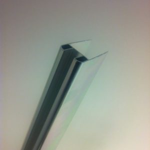 chroom glasprofiel tbv muurprofiel glasdikte 1cm lengte 200 cm