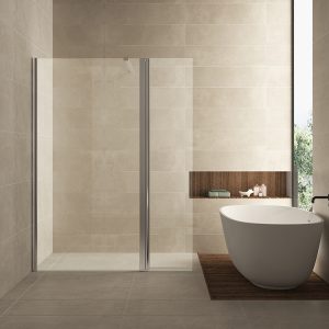 Comfort zijwand draaibaar 400 x 2000 x 10 mm nano helder glas/chroom