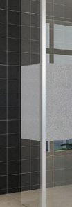 Zijpaneel 35 x 200 cm met hoekprofiel voor inloopdouche chroom met 10 mm NANO ged.matglas