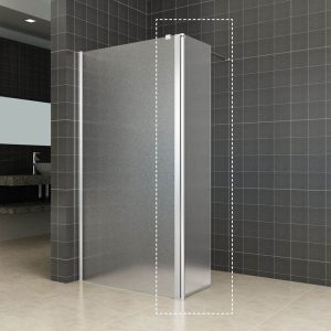 Comfort zijwand draaibaar links 350 x 2000 x 10 mm nano melkglas/chroom