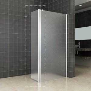 Comfort zijwand draaibaar rechts 350 x 2000 x 10 mm nano melkglas/chroom