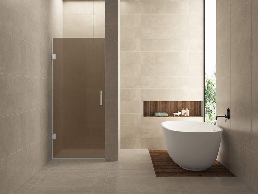 Less glas voor nisdeur 900 x 2000 x 8 mm nano vintage brons glas