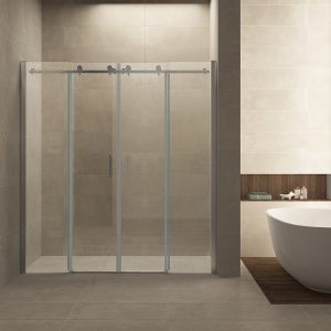 Slide nis schuifdeur dubbel 1800 x 2000 x 8 mm nano helder glas/chroom