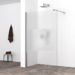Comfort inloopdouche 1100 x 2000 x 10 mm nano helder glas met melkglas middenband/chroom