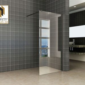 Graffic inloopdouche 1200 x 2000 x 10 mm nano safety glass folie helder glas/mat zwart