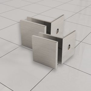 Less glaskoppelingset voor profielloze inloopdouche 2 stuks geborsteld staal