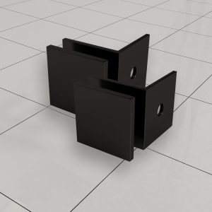 Less glaskoppelingset voor profielloze inloopdouche 2 stuks mat zwart