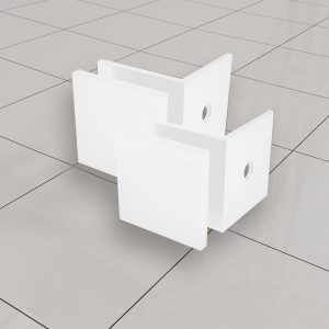 Less glaskoppelingset voor profielloze inloopdouche 2 stuks mat wit