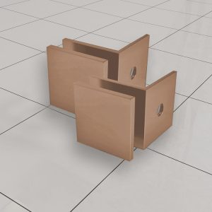 Less glaskoppelingset voor profielloze inloopdouche 2 stuks geborsteld koper