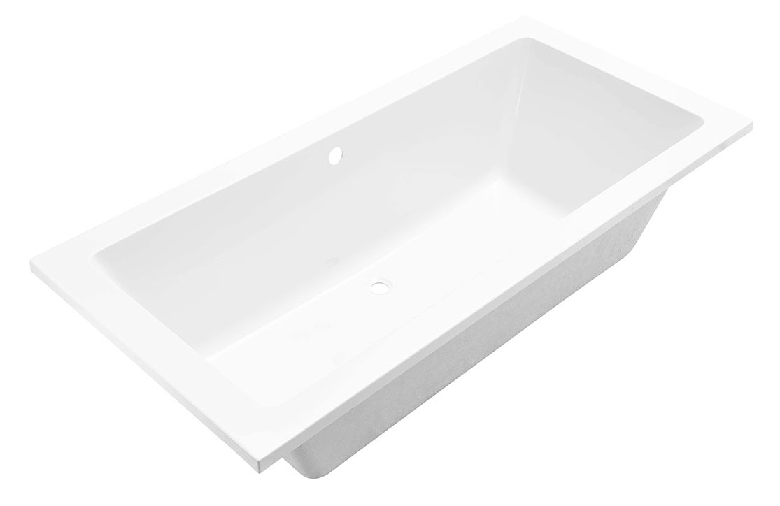 Santino SQ inbouw duo ligbad 180x80x49 cm acryl glans wit