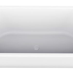 Liora half vrijstaand ligbad 170 x 75 cm acryl glans wit met waste glans wit