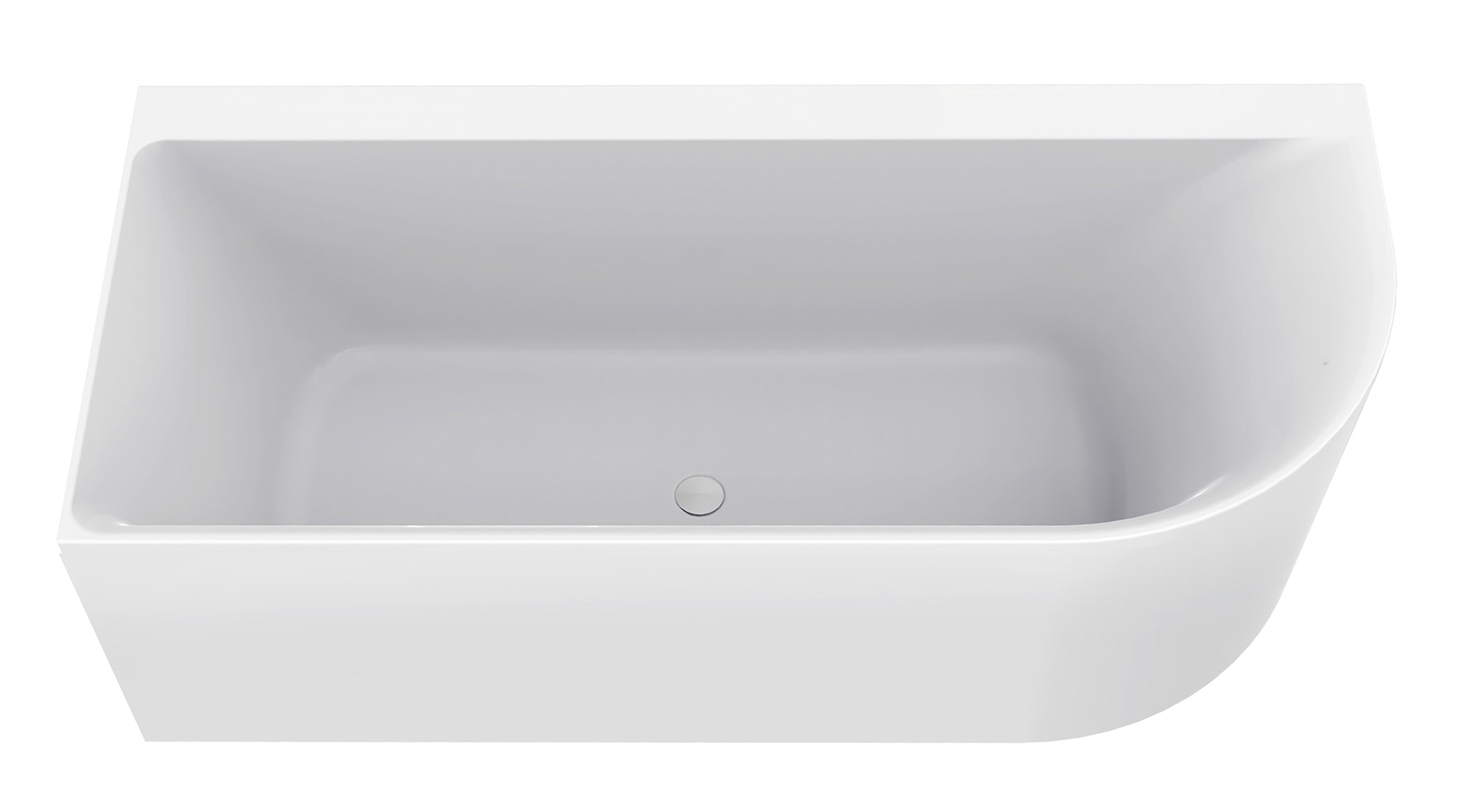 Zenn hoekbad links 180 x 80 cm acryl glans wit met waste glans wit