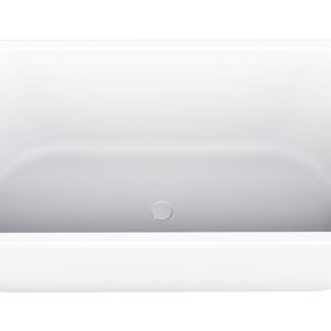 Liora half vrijstaand ligbad 180 x 80 cm acryl glans wit met waste glans wit