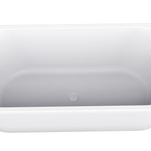 Liora half vrijstaand ligbad 180 x 80 cm acryl mat wit met waste mat wit