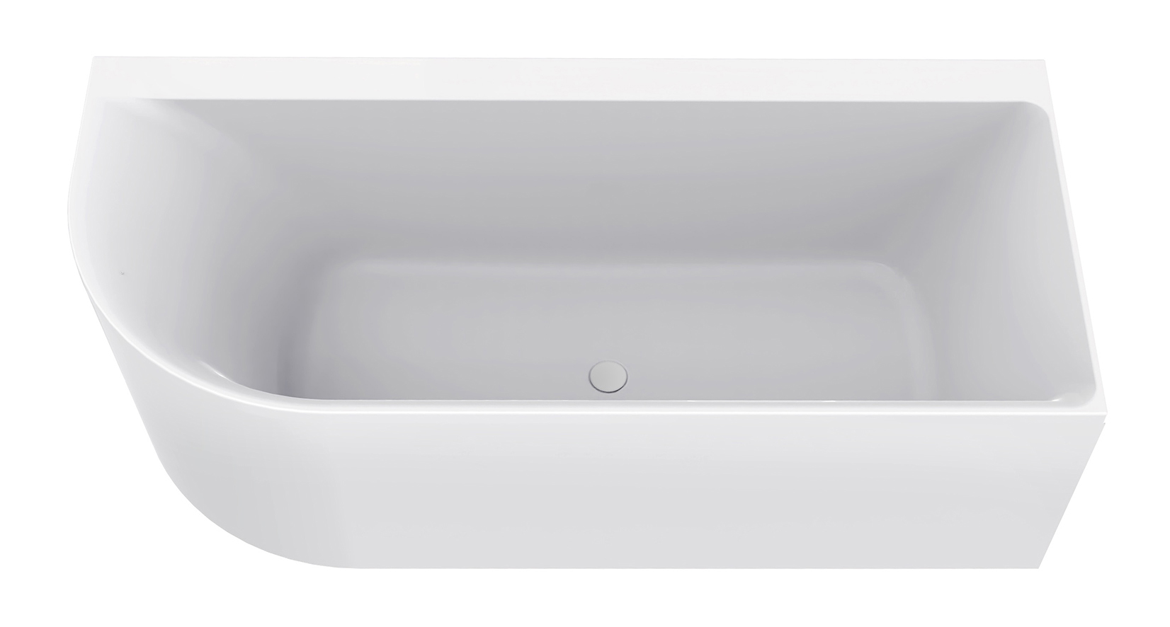 Zenn hoekbad rechts 180 x 80 cm acryl mat wit met waste mat wit