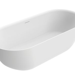 Trens vrijstaand ligbad 180 x 80 cm acryl glans wit met waste glans wit