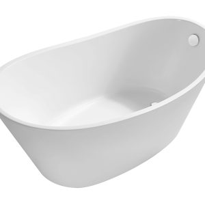 Trapeze vrijstaand ligbad 170 x 77 cm acryl glans wit met waste glans wit