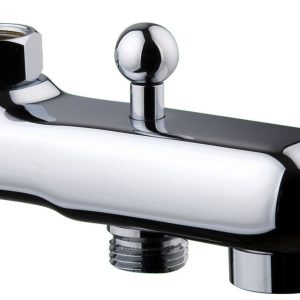 Baduitloop met omstelknop chroom