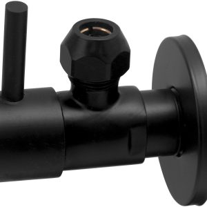 Minimal hoekstopkraan 1/2" x 3/8" of knel 10 mm mat zwart