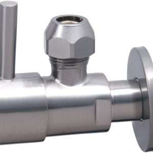 Minimal hoekstopkraan 3/8" x 3/8" of knel 10 mm geborsteld staal PVD