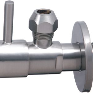 Minimal hoekstopkraan 1/2" x 3/8" of knel 10 mm geborsteld staal PVD