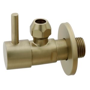 Minimal hoekstopkraan 1/2" x 3/8" of knel 10 mm geborsteld messing PVD