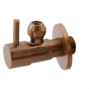 Minimal hoekstopkraan 1/2" x 3/8" of knel 10 mm geborsteld brons koper PVD