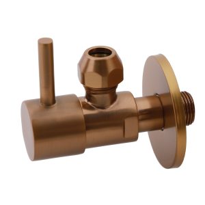 Minimal hoekstopkraan 3/8" x 3/8" of knel 10 mm geborsteld brons koper PVD