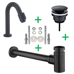 Caral Victoria fonteinkraanset mat zwart