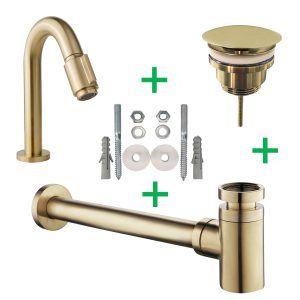 Caral Victoria fonteinkraanset geborsteld messing