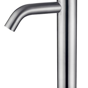 304 wastafelkraan hoog met coldstart geborsteld RVS
