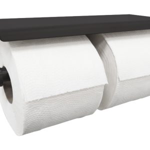 Brush dubbele toiletrolhouder mat zwart