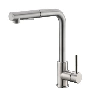 Reno Twenty keukenkraan met coldstart en uittrekbare handdouche geborsteld RVS