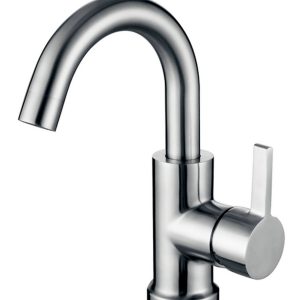 Wes wastafelkraan met coldstart en draaibare uitloop geborsteld RVS