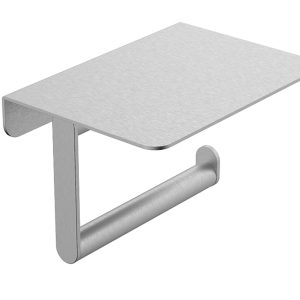 Alonzo toiletrolhouder met planchet RVS geborsteld