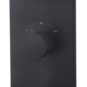 Caral afbouwdeel inbouwthermostaat 3 weg mat zwart