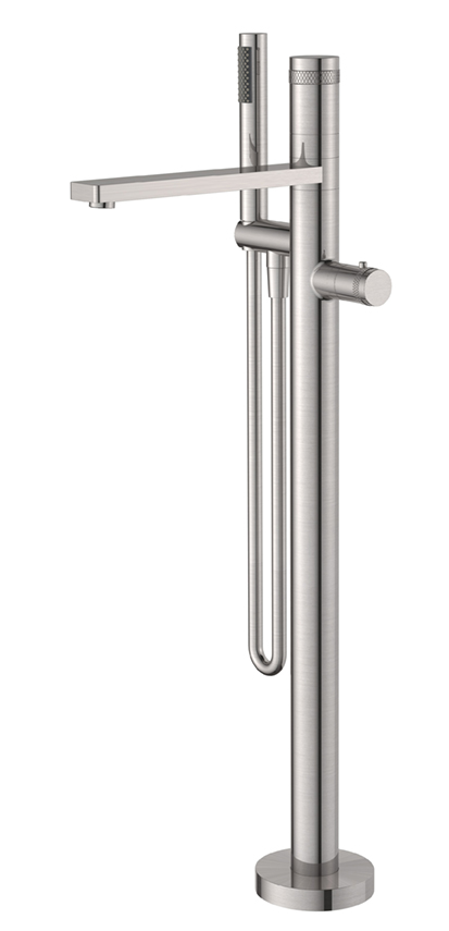 Sphere thermostatische badmengkraan vrijstaand geborsteld staal PVD