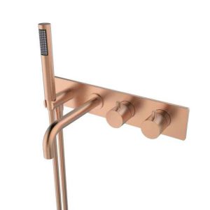 Style badthermostaat muur inbouw geborsteld koper PVD