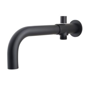 inbouw-baduitloop met omstel rond 23cm mat zwart