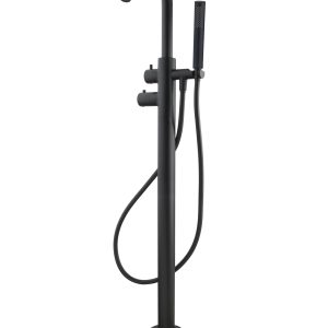 Caral thermostatische badmengkraan vrijstaand mat zwart