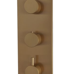 Caral afbouwdeel inbouwthermostaat 3 weg geborsteld brons koper PVD