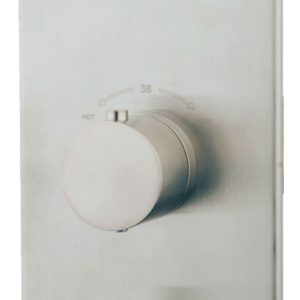 Caral afbouwdeel inbouwthermostaat 3 weg geborsteld staal PVD